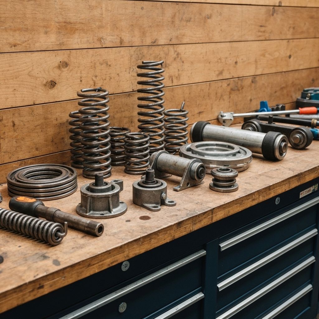 Local garage door services in your area Residential neighborhood with modern homes and garages overlaid with location pin indicating local service coverage